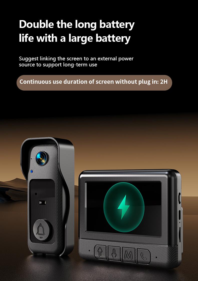 X6 Wireless Doorbell Camera, Rechargeable Smart Visual Doorbell, Modern Home Security Doorbell with Night Vision & Voice Changing,  Safety Intercom for Privacy, Alarm, Sensor,waterproof,Security Camera