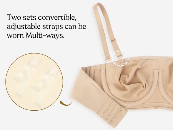 HSIA Fiery Unlined Anti-Slip Non-padded Seamless Comfort Underwire Plus Size Bandeau Strapless Bra for Big Bust Black Basic Bridal Minimalist TikTokShopBlackFriday