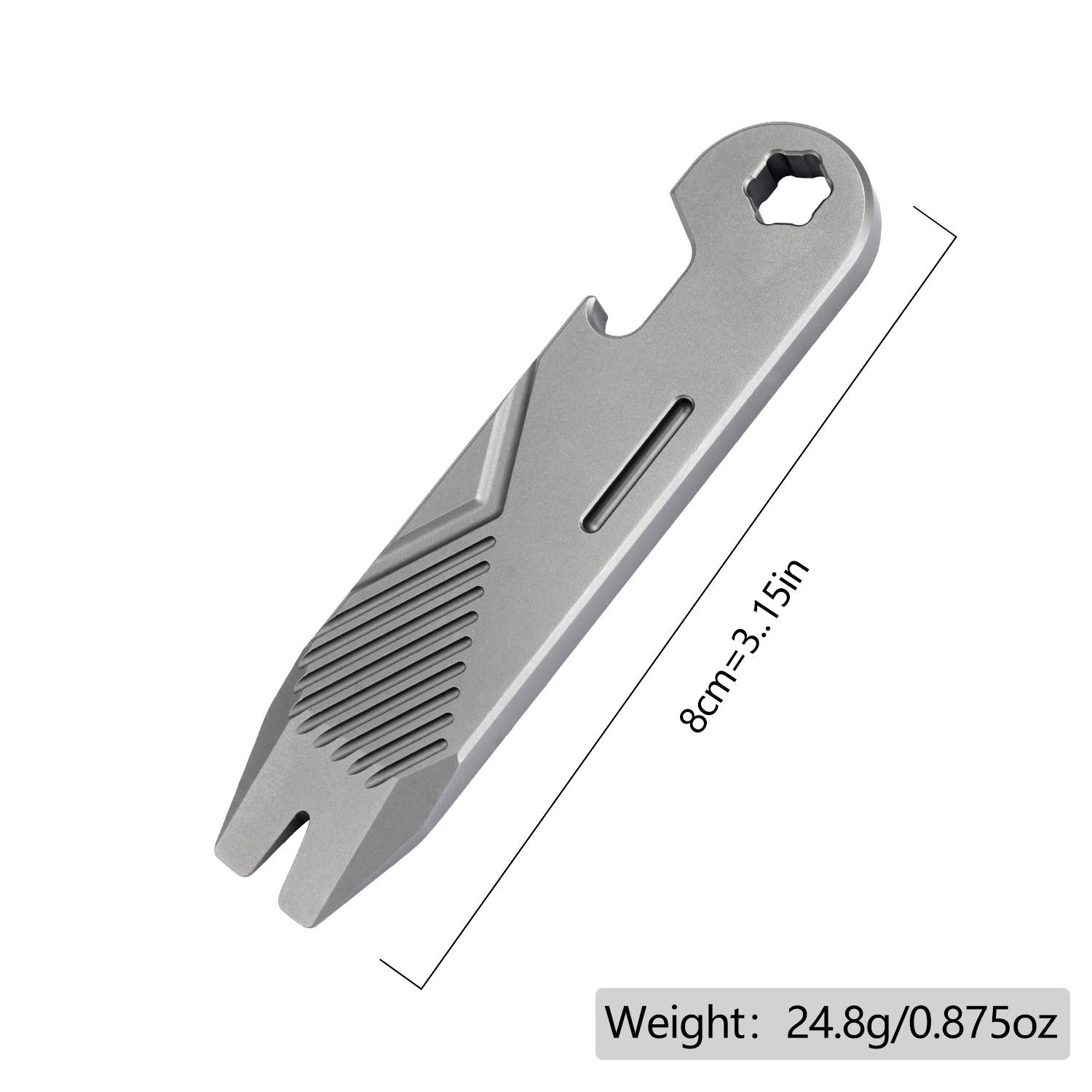 Titanium Alloy Multi-Function Pry Bar, Edc Tool, Durable Titanium Material, Ideal for Outdoor & Camping Use, Compact Design, Portable Hand Tools