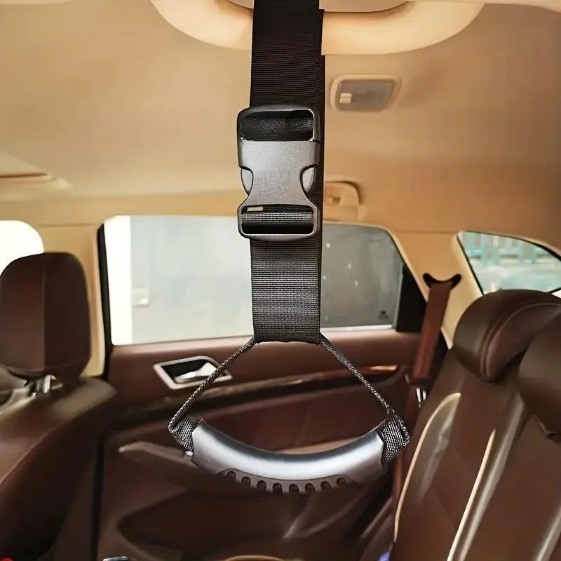 1 Pc Adjustable Car Assist Handle – Portable armrest cane for easy entry and exit. Detachable door handle helper with nylon grip, adjustable length, easy to hold, ideal mobility aid for seniors, pregnant women and daily car use.