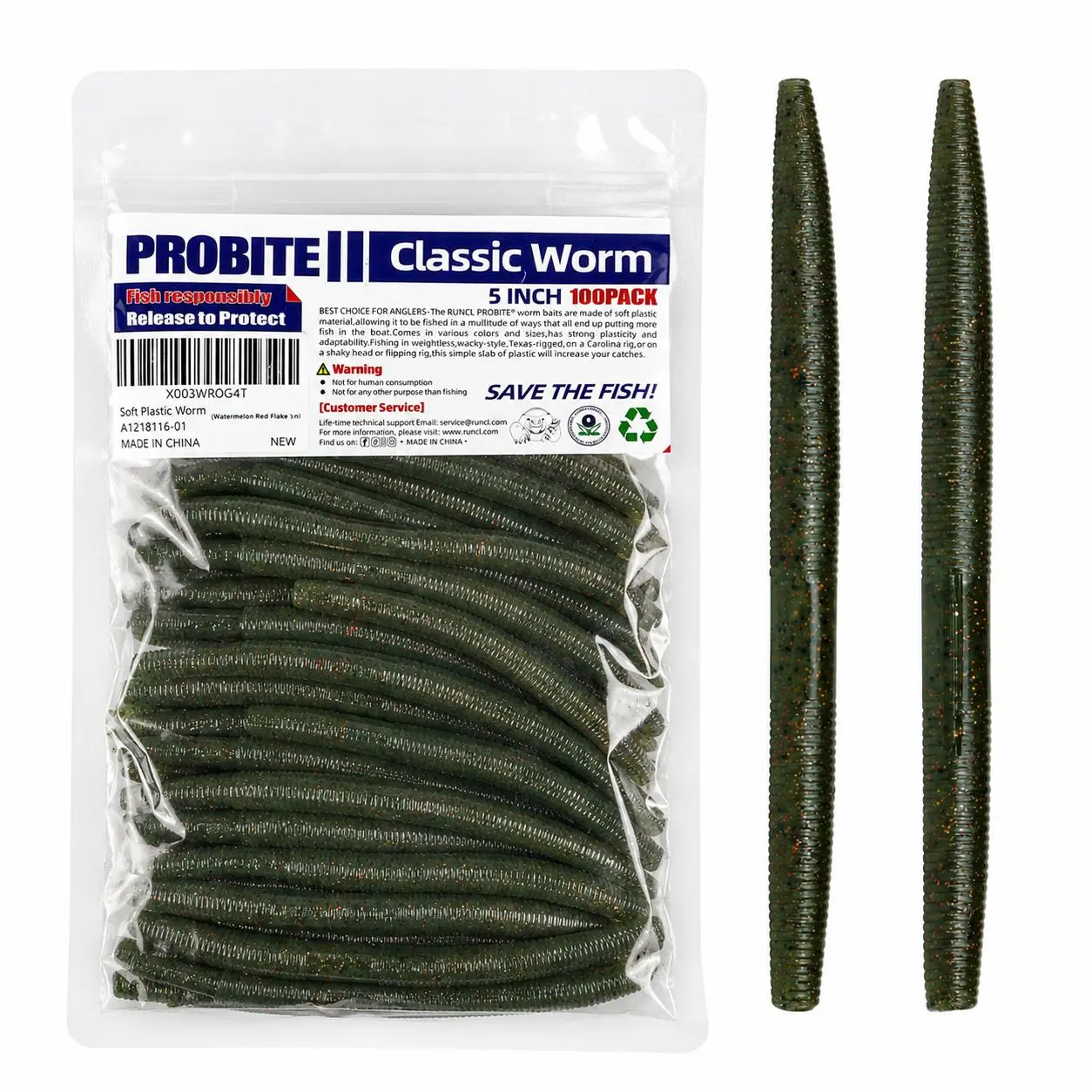 100PCS Senko Worms, 3/4/5/6 Inch Soft Stick Baits for Bass, Trout & Panfish, Salt-Infused Soft Plastic Fishing Lures with Natural Sinking Action