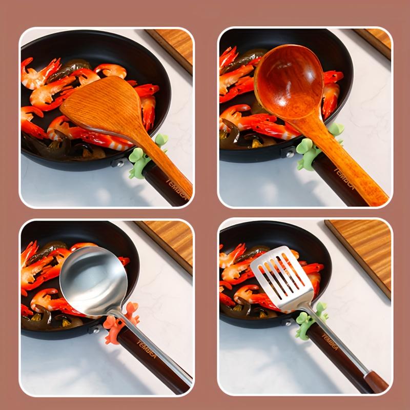 A set of 2 silicone spoon holders, featuring cute crab and octopus designs, heat-resistant spoon holders for kitchen utensils and scrapers, kitchen utensil organizer - perfect for gifts!