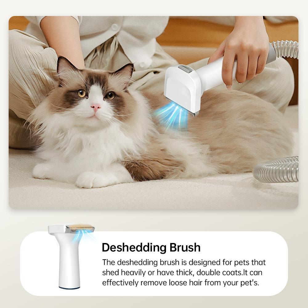 oneisall Dog Hair Vacuum & Dog Grooming Kit, Pet Grooming Vacuum with Pet Clipper Nail Grinder, 1.5L Dust Cup Dog Brush Vacuum with 7 Pet Grooming Tools for Shedding Pet Hair, Home Cleaning