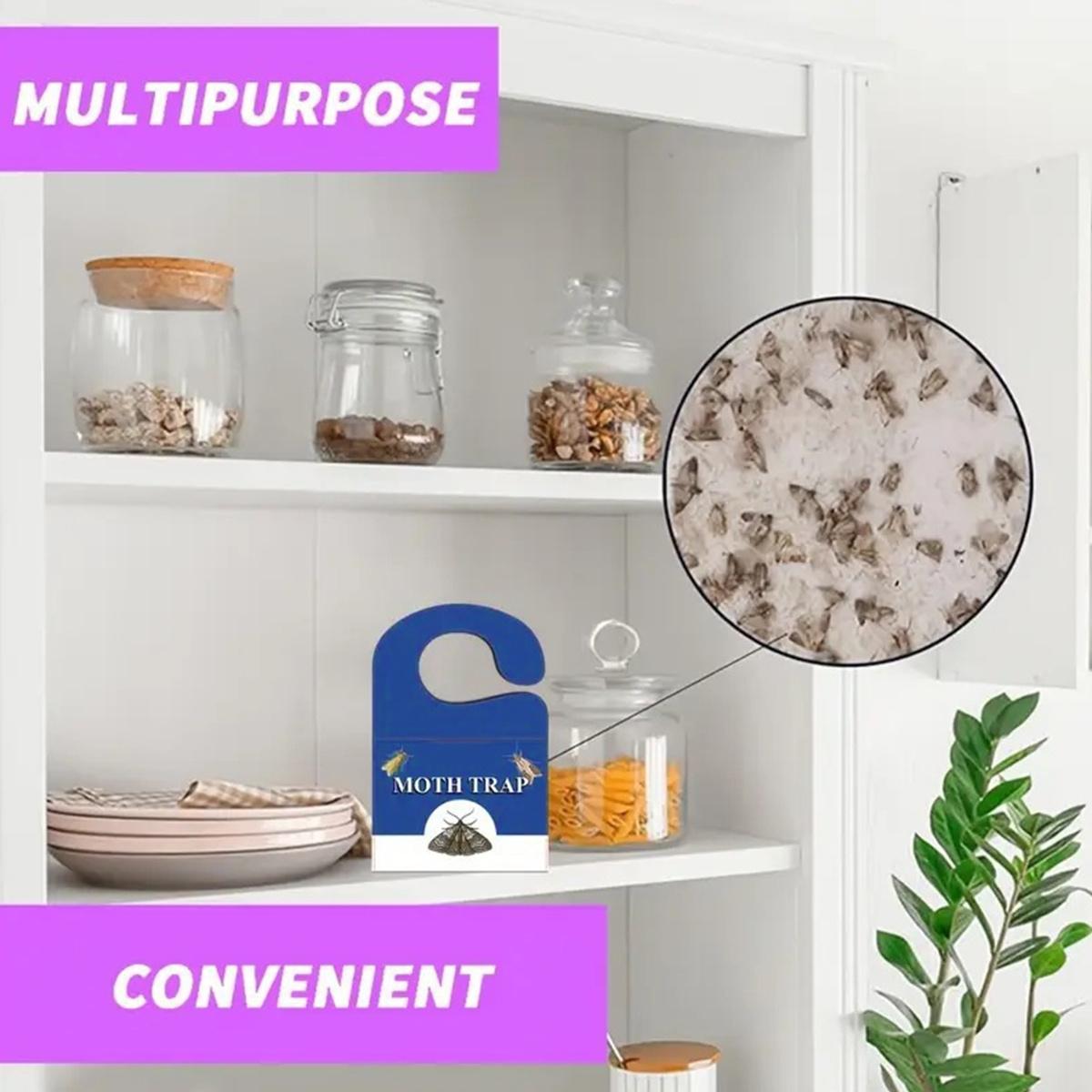 5-Pack Clothes & Carpet Moth Monitoring Traps Pheromone Sticky Moth Traps Set, Non-Toxic Glue Trap, Efficient for Closet Textile Moths & Food Storage Cupboard Moths for Wardrobe | Premium Moth Monitoring Catchers Indoors Moth Traps