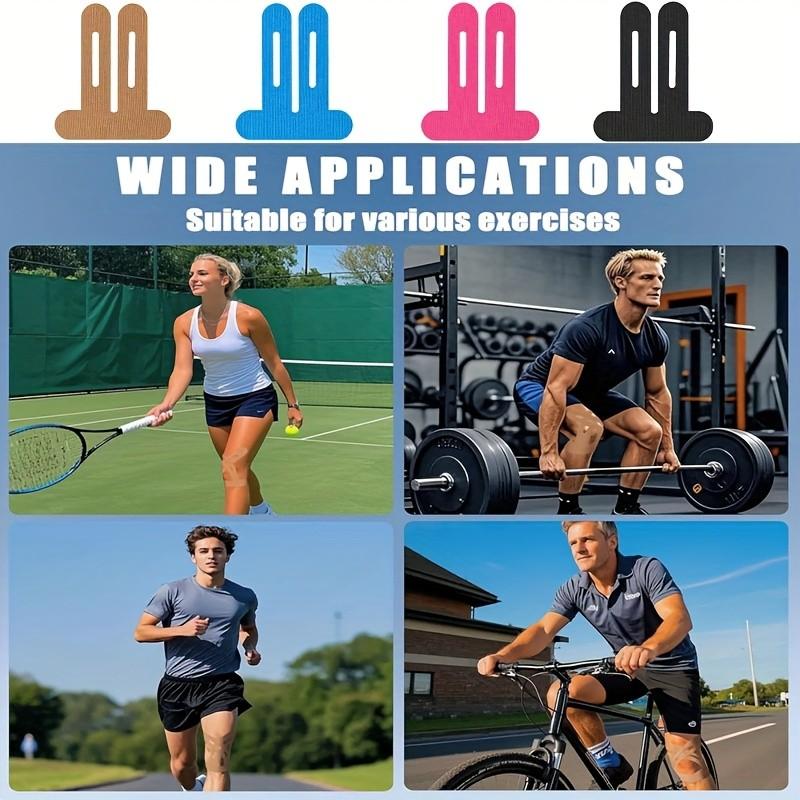 10 Piece Elastic Sports Muscle Tape, Multi-Color Knee Biomechanical Tape, Pre-Cut Small Sport Tape for Running Cycling Hiking