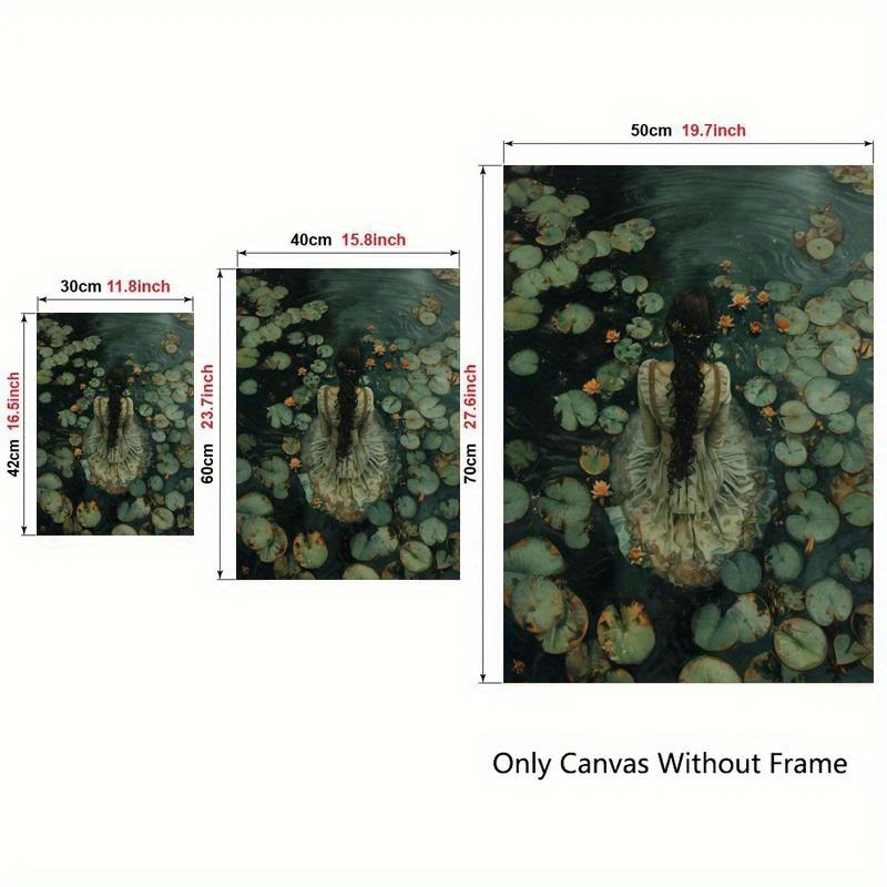 Gothic Victorian Lake Canvas Art Print - Dark Academia Aesthetic Waterproof Wall Decor, Victorian Gothic for Living Room, Bedroom, Office - Mysterious Moody Tones, Unframed or Wrapped Canvas Frame, Use (No Frame Included), 2D Flat, Perfect for Room