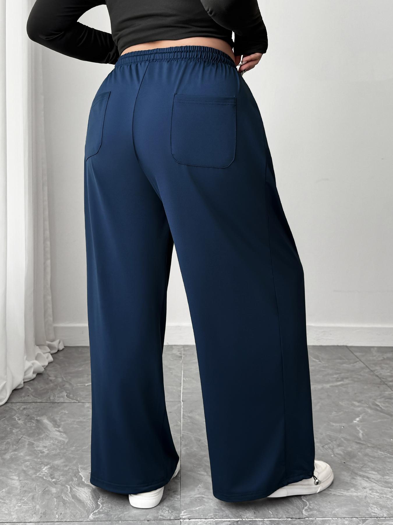 Women's High-Waisted Casual Pants, Stretchy Loose-Fit Ankle-Length Trousers for All Seasons, Gym & Outdoor Activities