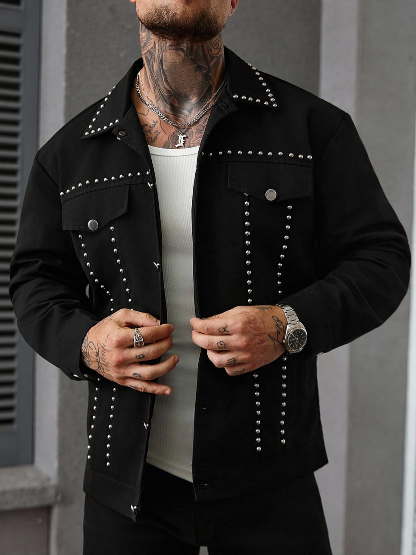 Men's Jacket Coat, Stylish Casual Fitted Plain Long Sleeve Outerwear for Everyday Wear, Comfortable and Durable, Perfect for All Seasons, Street Fashion Outerwear, Trendy Men's Clothing