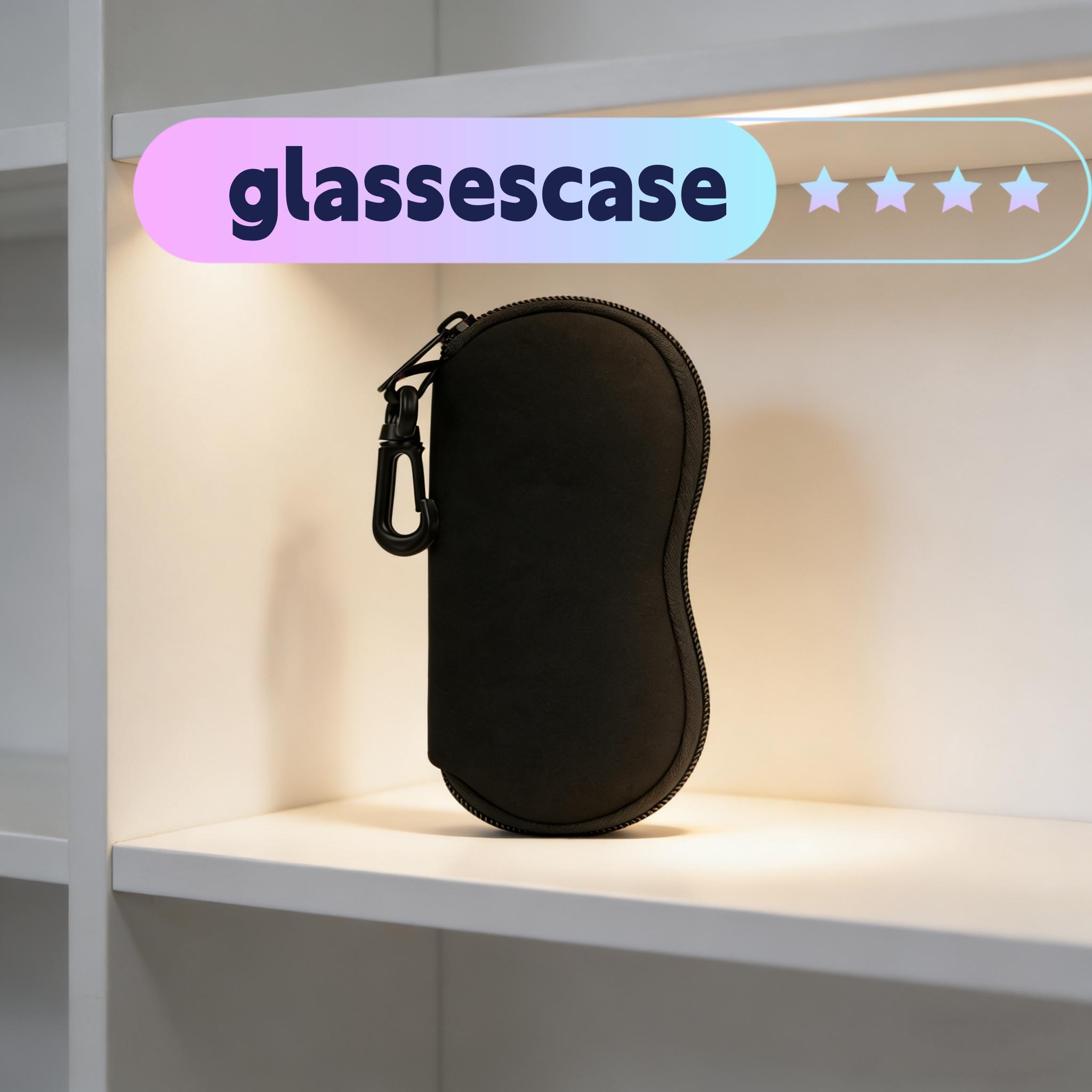 Portable Eyeglass Case, Waterproof Anti-Drop Zipper Closure, Travel and Outdoor Sports Use, Sporty Style, Universal Fit, Plain Pattern, Glasses Holder