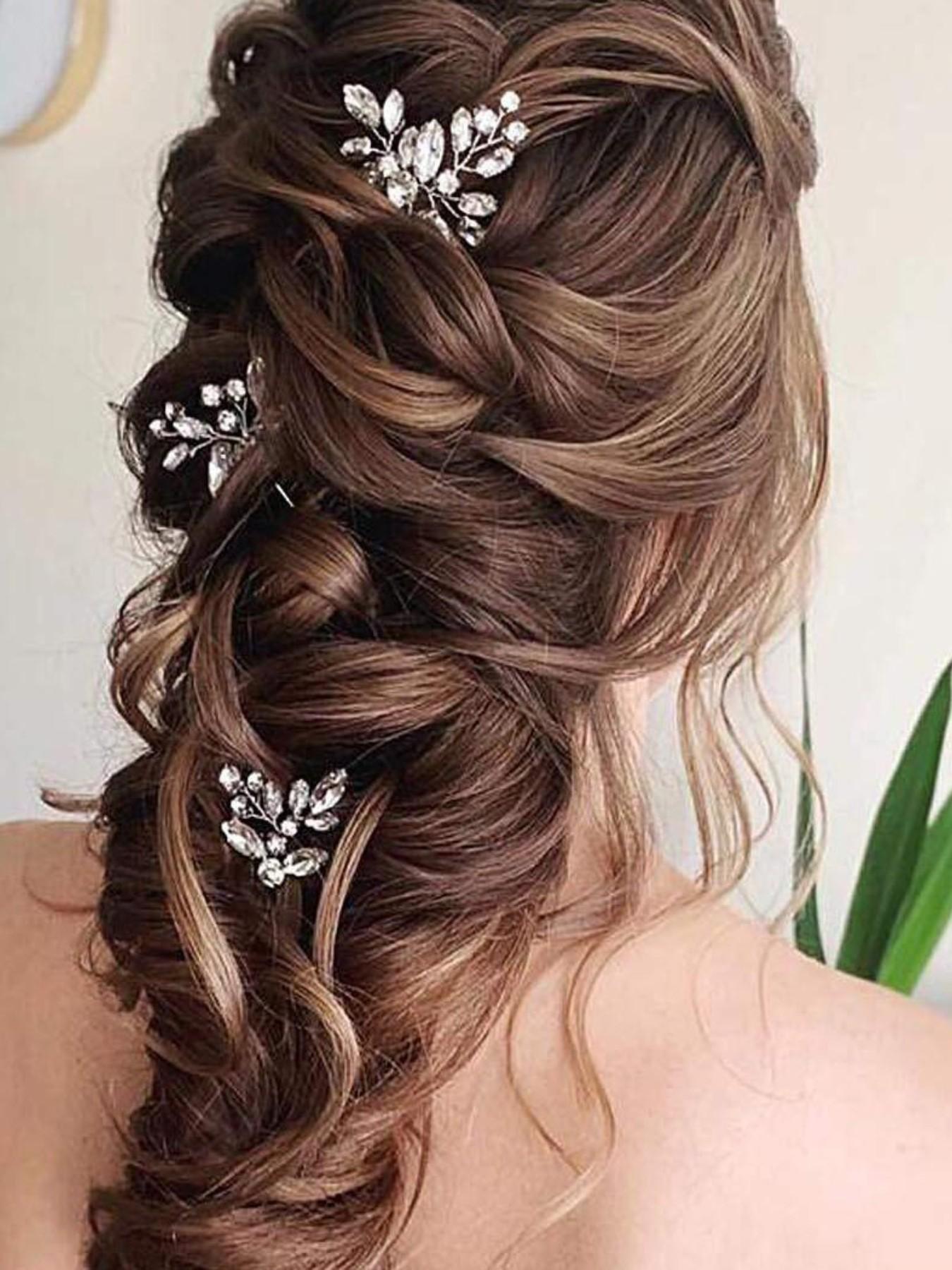 3pcs Crystal Bridal Hair Clips, Luxurious Alloy Crystal Hair Accessories, Perfect for Weddings, Birthdays, Proms, Spring Photo Props