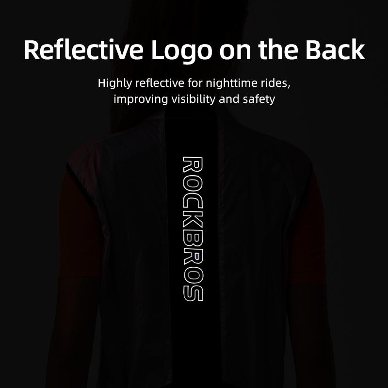 ROCKBROS Cycling Vest Reflective Windproof Unisex UV Protection Lightweight jersey