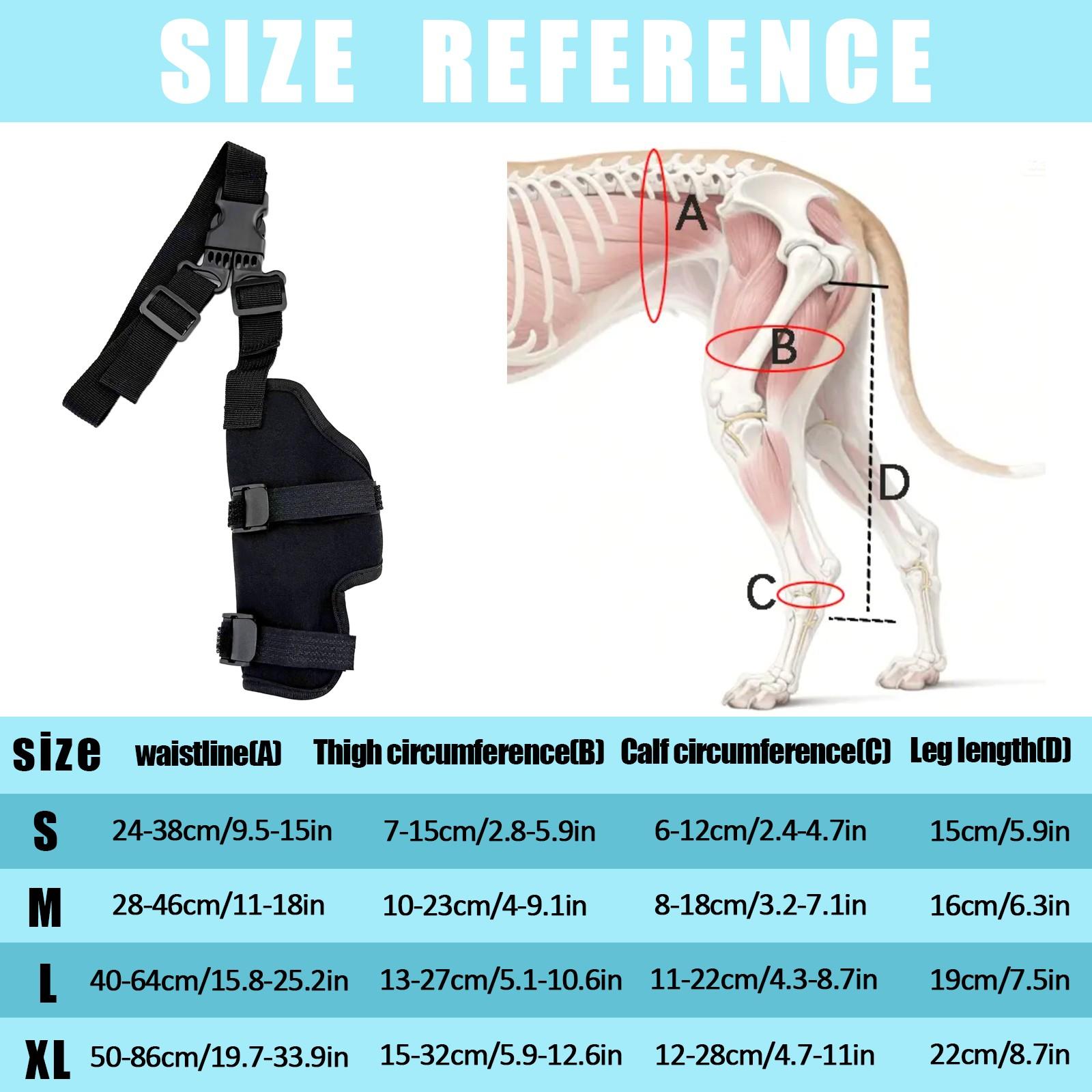 Pet Dog Leg Support Brace, Adjustable Rear Leg Orthosis for Injured Dogs, Joint Protection for Elderly Dogs, Recovery Aid for Canines