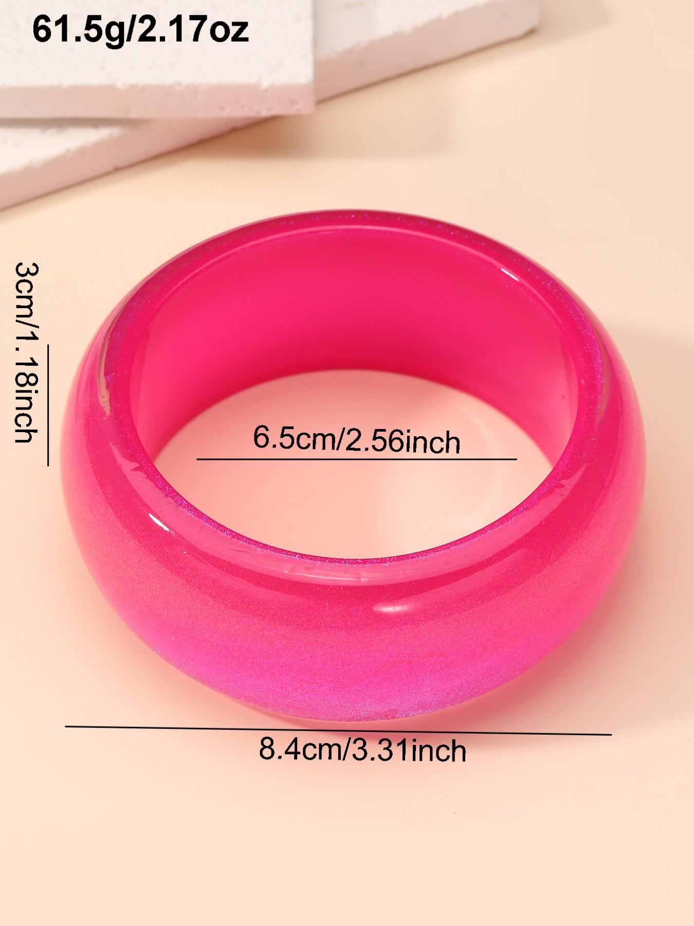 6-Piece Gradient Resin Stackable Bracelets, Summer Vibes, Perfect for Crop Top, Trendy Layered Jewelry Set, Bracelet Sets