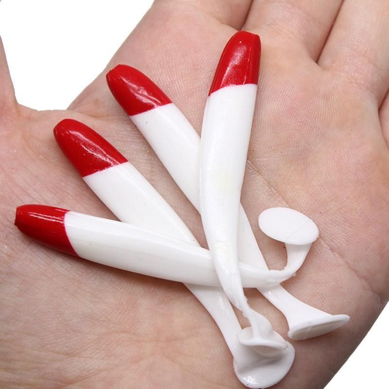 5/10/20pcs 7cm/6.3cm/5.5cm Head Tail Soft Bait, Mini 2g Fish Lure, T-Shaped Worm Shape, High Performance for Bass and Dogfish Fishing