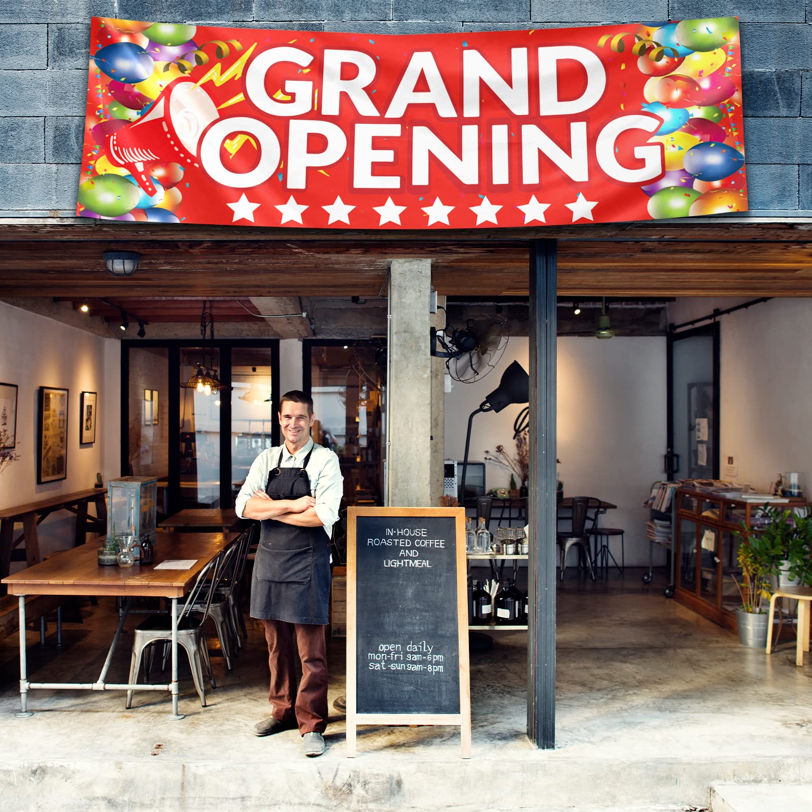 Grand Opening Banners, New Store Opening Signs and Rope, Large Advertising Backdrops, Outdoor Ceremony and Party Decorations for Store Gardens