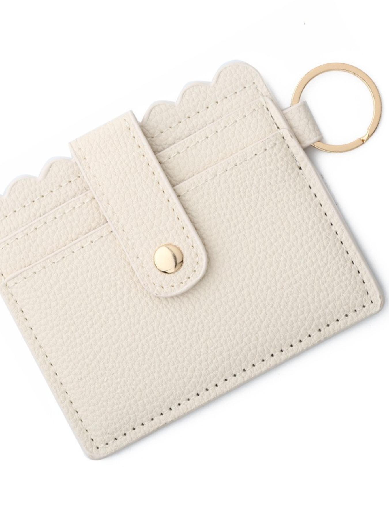 New PU Leather Keychain Wallet, Multi-Card Holder, Bank Card Clip, Student Bus ID Card Case, Coin Credit Card Key Chain