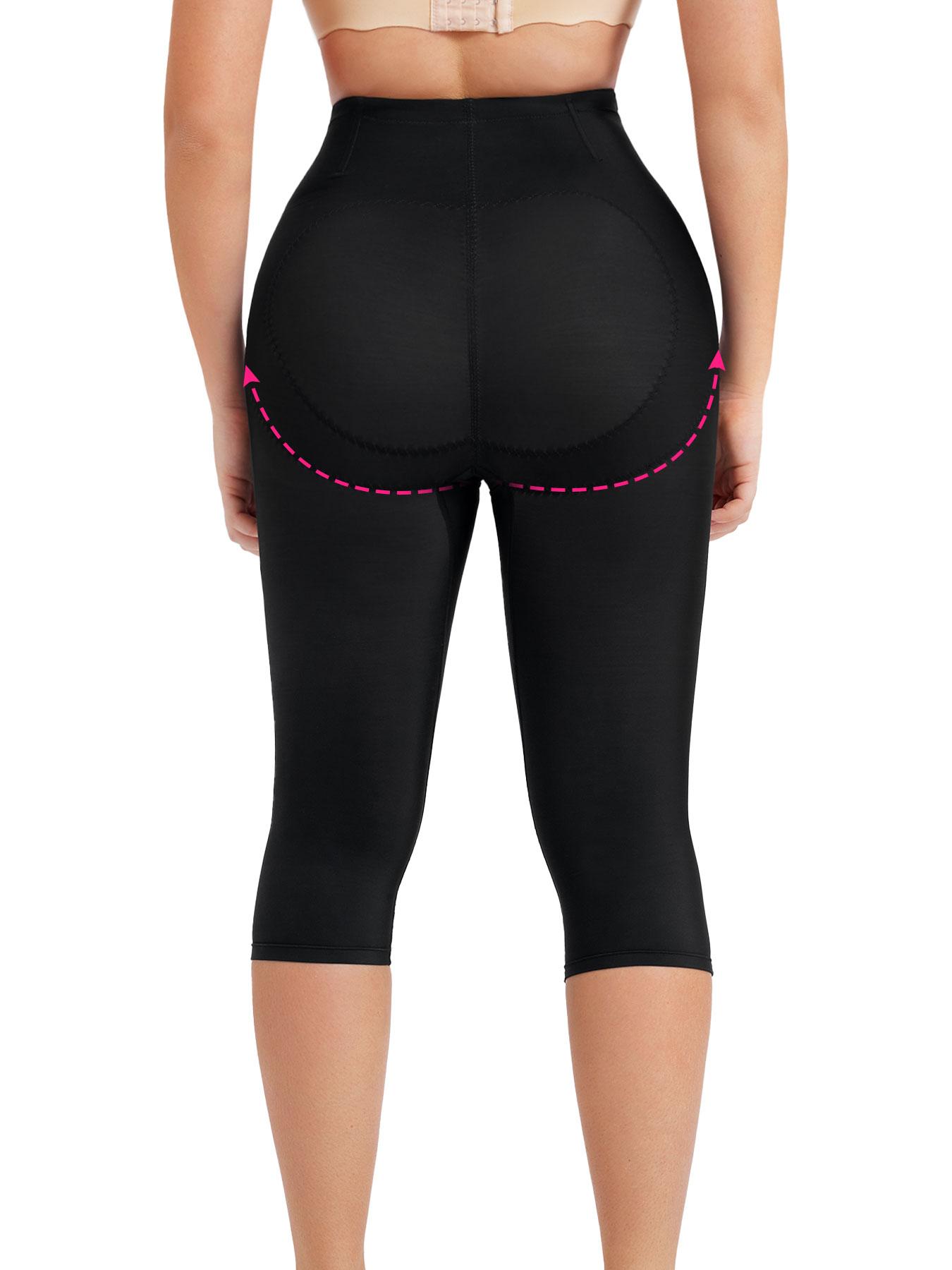 Women's Adjustable Hooks High Waist Shapewear Capris Leggings, Tummy Control Butt Lift Skinny Shaper Capri Pants, High Stretch Shapewear Bottoms for Daily Wear