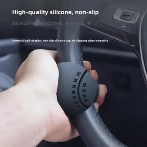 360 Degree Rotation Steering Wheel Spinner Knob, 1.38in Soft Silicone Anti-Slip Booster Ball, Labor-Saving One Hand Control Accessory for Car & Boat