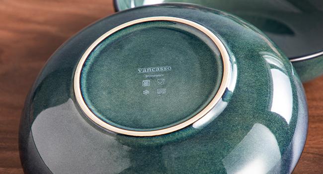 vancasso Stern Large Pasta Bowls Set of 4, 38 Oz Ceramic Salad Plate Bowls for Serving, Kitchen Stoneware Wide Bowls for Soup, Pasta, Salad, Cereals, Microwave Oven Safe Saladbowl Durable Kitchenware Dinnerware Tableware