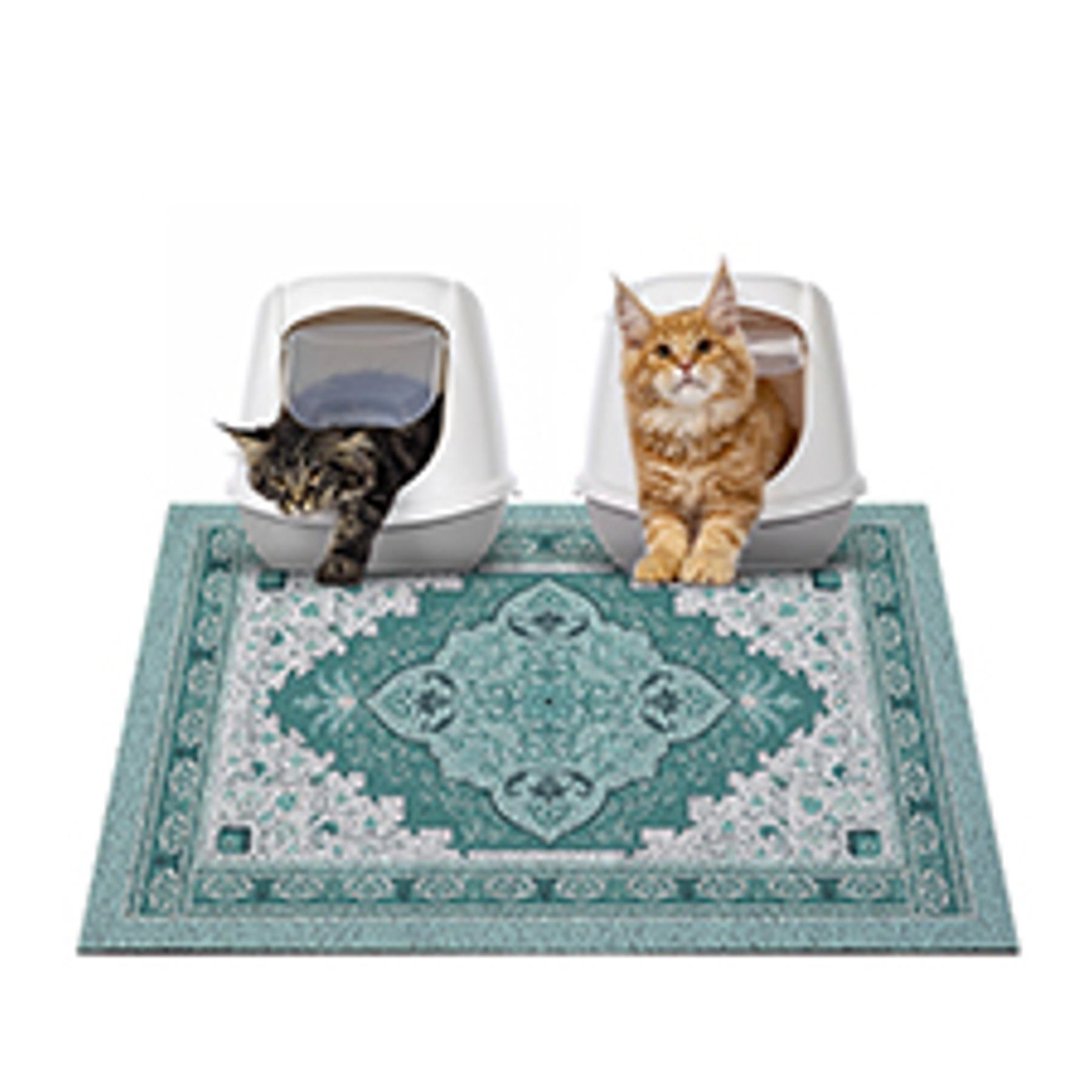 Cat Litter Mat with Non-Slip Bottom Litter Box Mat 33"X22" Litter Trapping Mat Easy to Clean Washable Cat Food Mat for Kitty