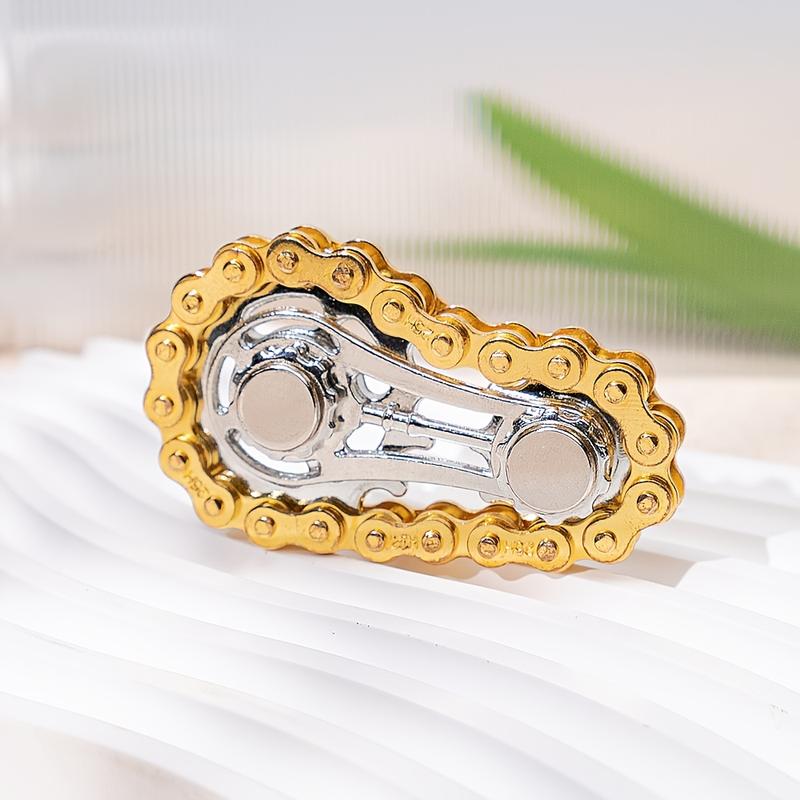 Bicycle Chain Fidget Spinner, Silent Cnc Stainless Steel Gear Desktop Toy, Adult Stress Relief & Focus Tool, Office Decor Art Collection, Stress Relief Gadgets