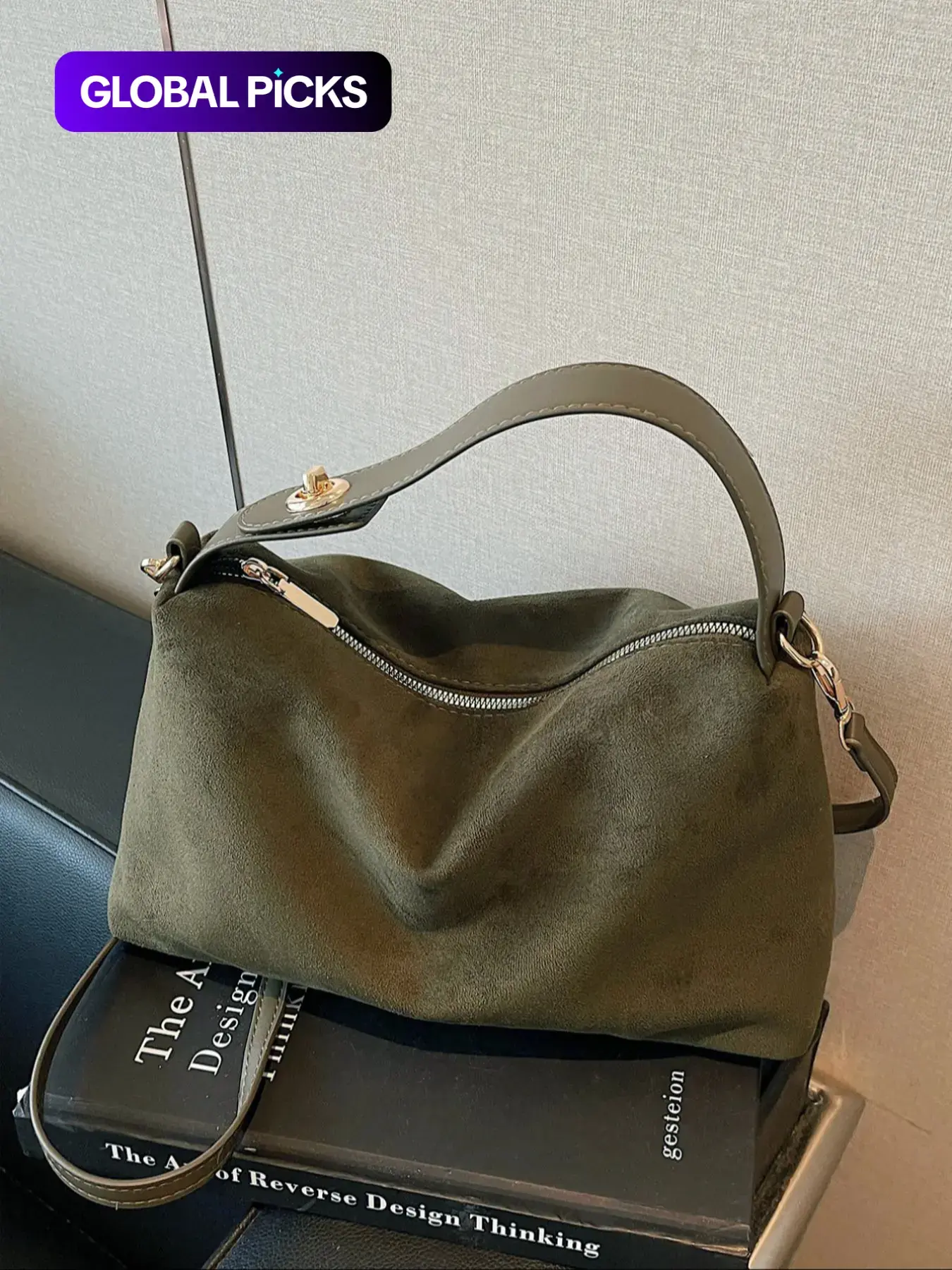 Women's Fall Winter New Suede Pillow Bag, Fashion Crossbody Purse, Fashion Minimal Boston Shoulder Crossbody Bag, Elegant Trendy Commuting Bag, Suitable for Office, Commute, Shopping, Travel, Gym, Fashion Bags