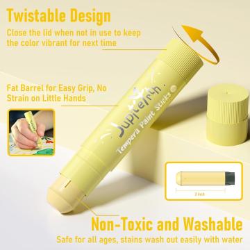 36/24/12Colors Tempera Paint Sticks with 120 PDF Coloring Pages and 30 Stickers, Quick Drying, Smooth, Non-Toxic and Washable Paint Sticks for Kids, Art Supplies for Drawing for Easter Gift for Boys Girls art supplies