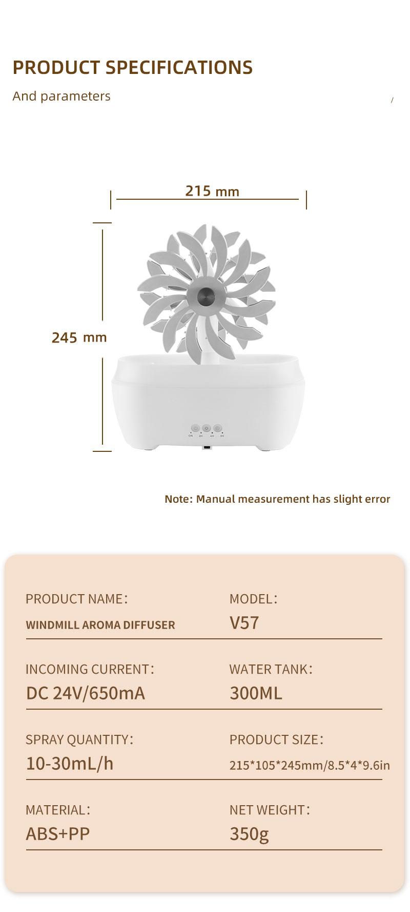 Aromatherapy Machine Desktop Essential Oil Diffuser with Remote Control, Water Drop Humidifier, Large Fog Feature, Three Speed Timing Aromatic