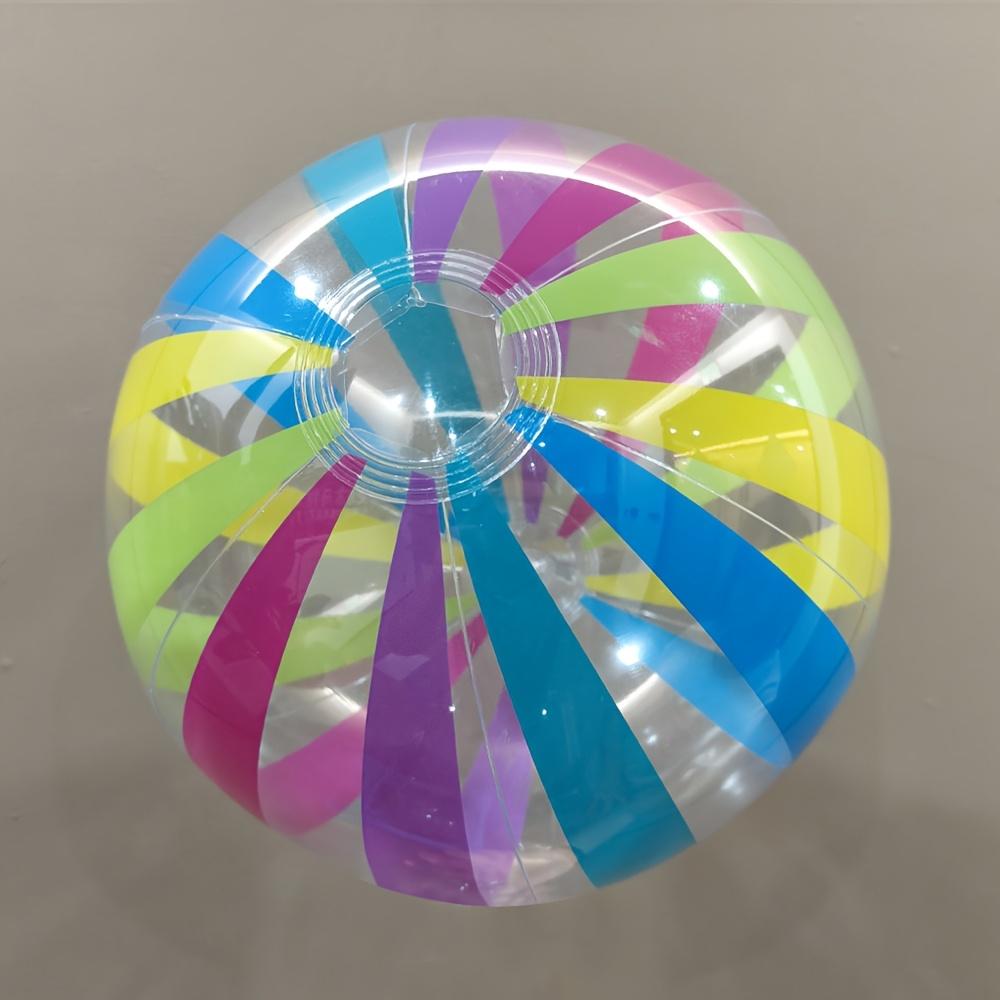 2 packs of colorful striped beach balls, inflatable PVC balls for pool parties and gatherings.