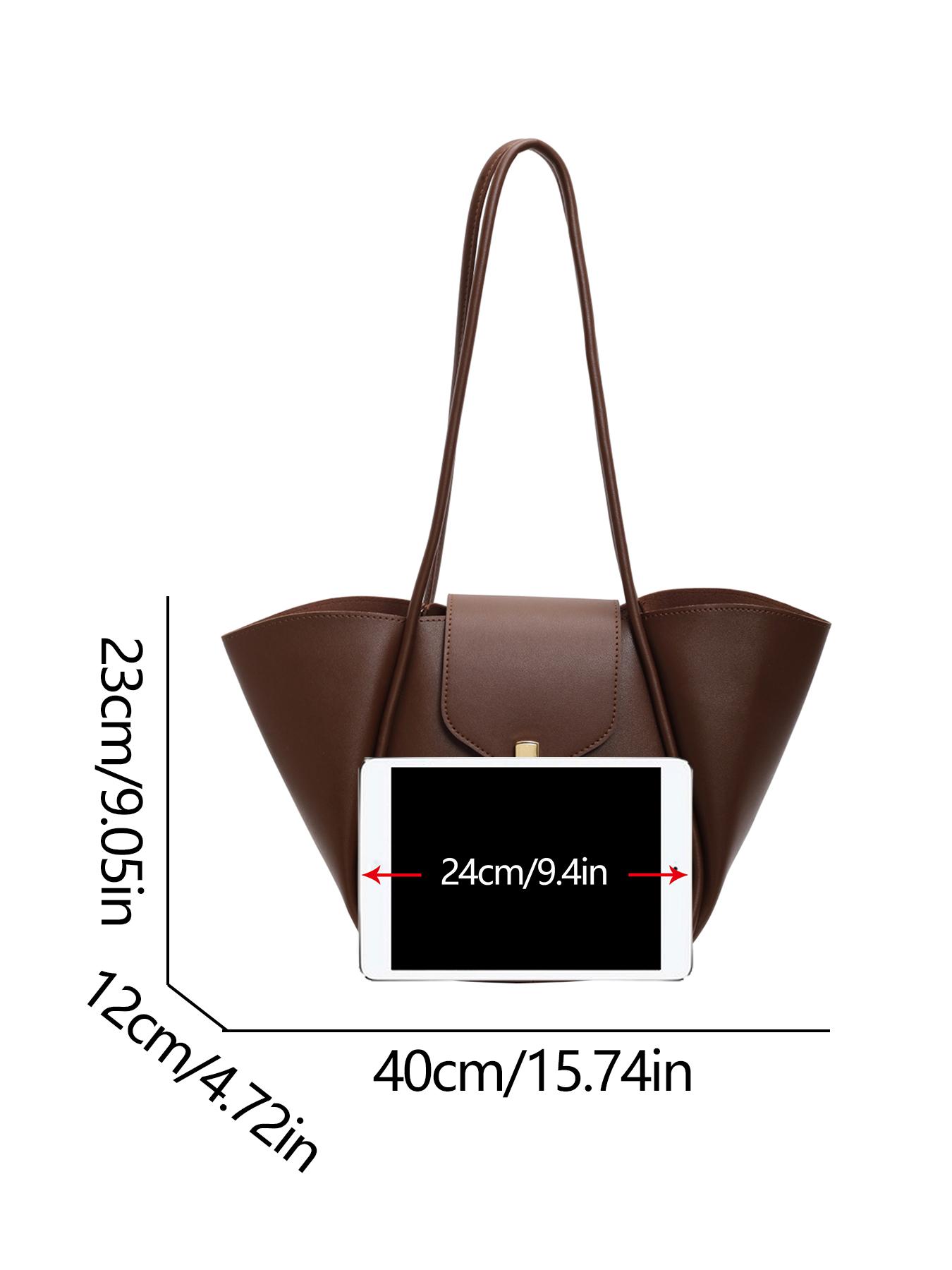 A niche and elegant shopping basket tote bag, a lock-button underarm bag, a simple solid color shoulder bag, a fashionable and textured shoulder commuter bag, a Casual Commuter Bag, suitable for daily matching, commuting and other scenarios
