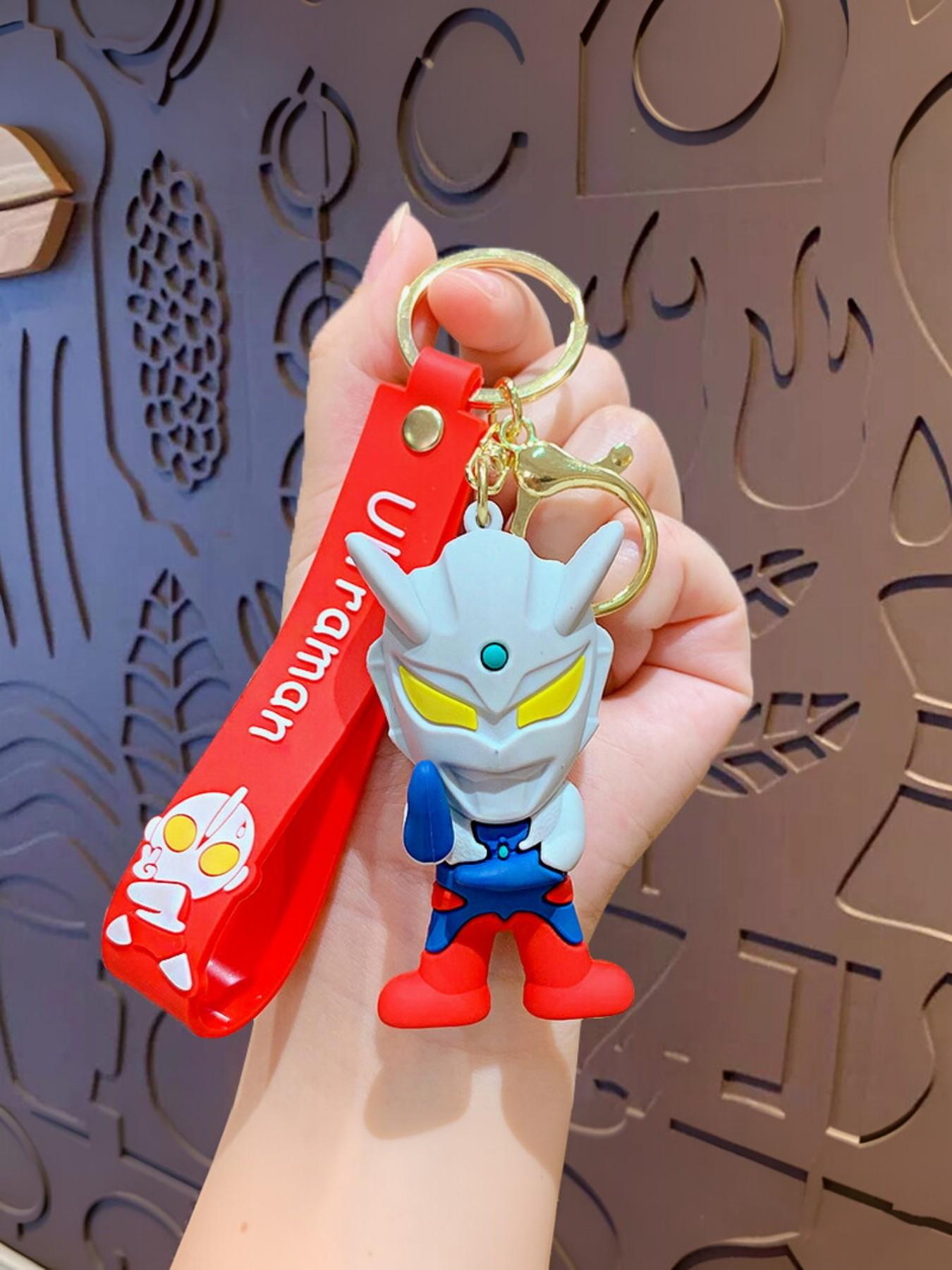 Cute Cartoon Ultraman Keychain, Creative Ultraman Figure Car Bag Pendant, Small Gift for Holidays, Fun Accessory for Kids and Fans