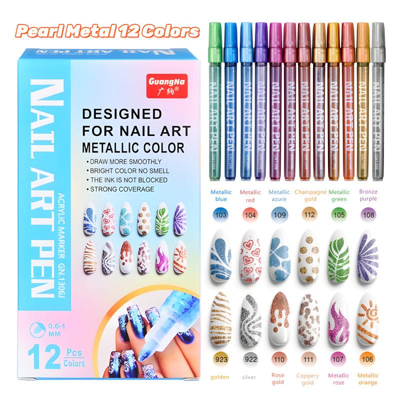 12/24/31 Colors Nail Art Pens Set, Nail Art Markers Polish Pen for 3D Nail Art, Drawing Painting Liner Brush for DIY Nail Art Beauty Adorn Manicure Tools