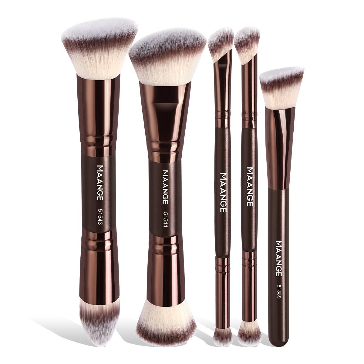 Maange 5-Piece Makeup Brush Set Includes Foundation Brush Concealer Brush Blush Brush Contour Brush Cosmetic Tools