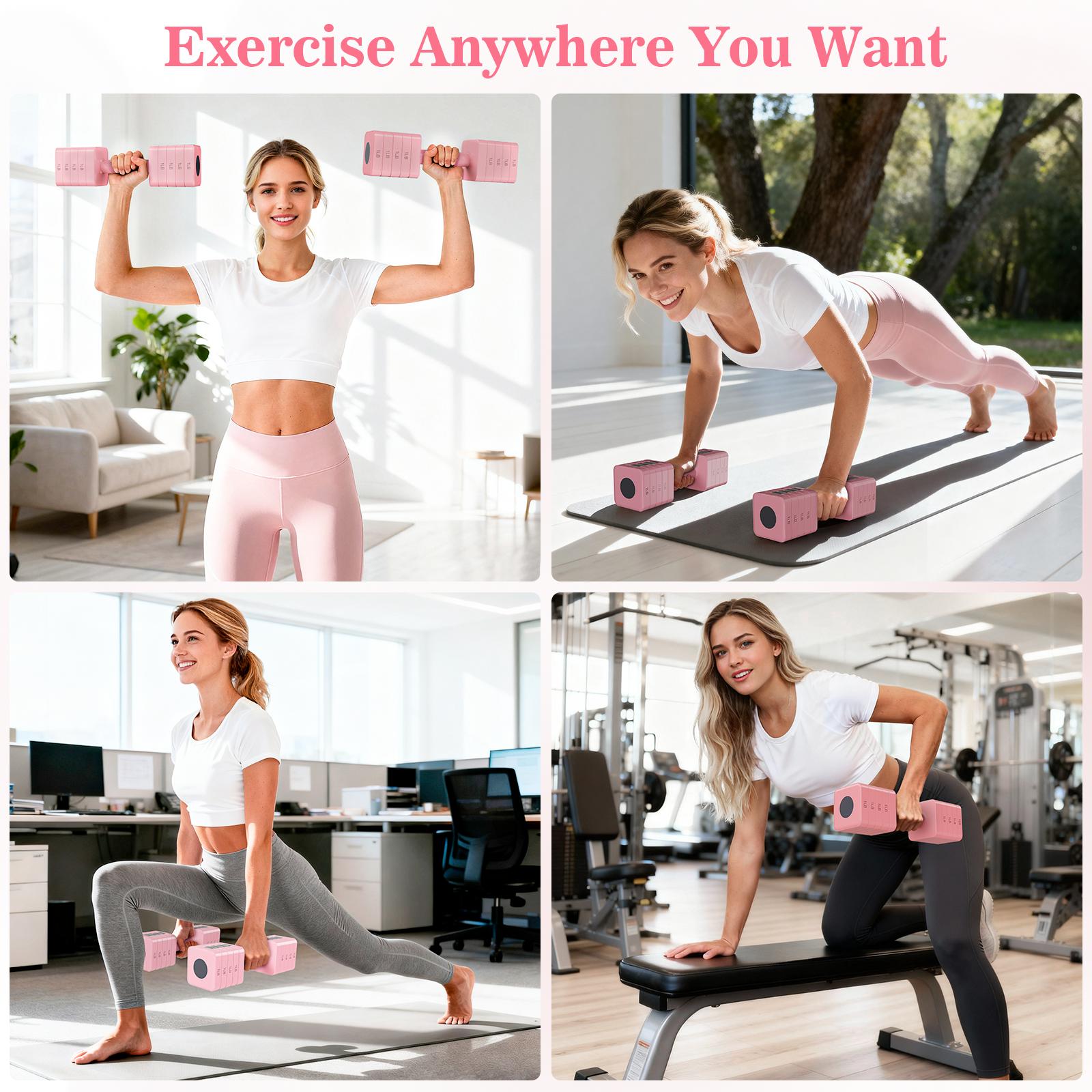 Bearbro 4-in-1 Adjustable Dumbbell Set , 22LBS/11LBS Hand Weights for Women, 1s-Adjust Dual-Stable Dumbbell Set for Women Home Gym & Outdoor Bearbro 4-in-1 Adjustable Dumbbell Set , 22LBS/11LBS Hand Weights for Women, 1s-Adjust Dual-Stable Dumbbell Set for Women Home Gym & Outdoor