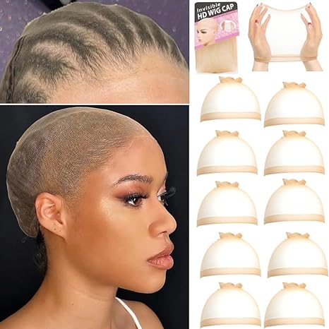 Bling Hair High Quality Transparent HD Hair Nets Weave Nylon Stretchy Lace Front Wig Cap for Women Men