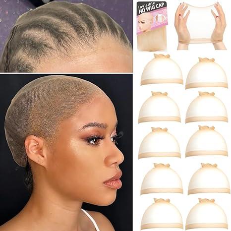 Bling Hair High Quality Transparent HD Hair Nets Weave Nylon Stretchy Lace Front Wig Cap for Women Men