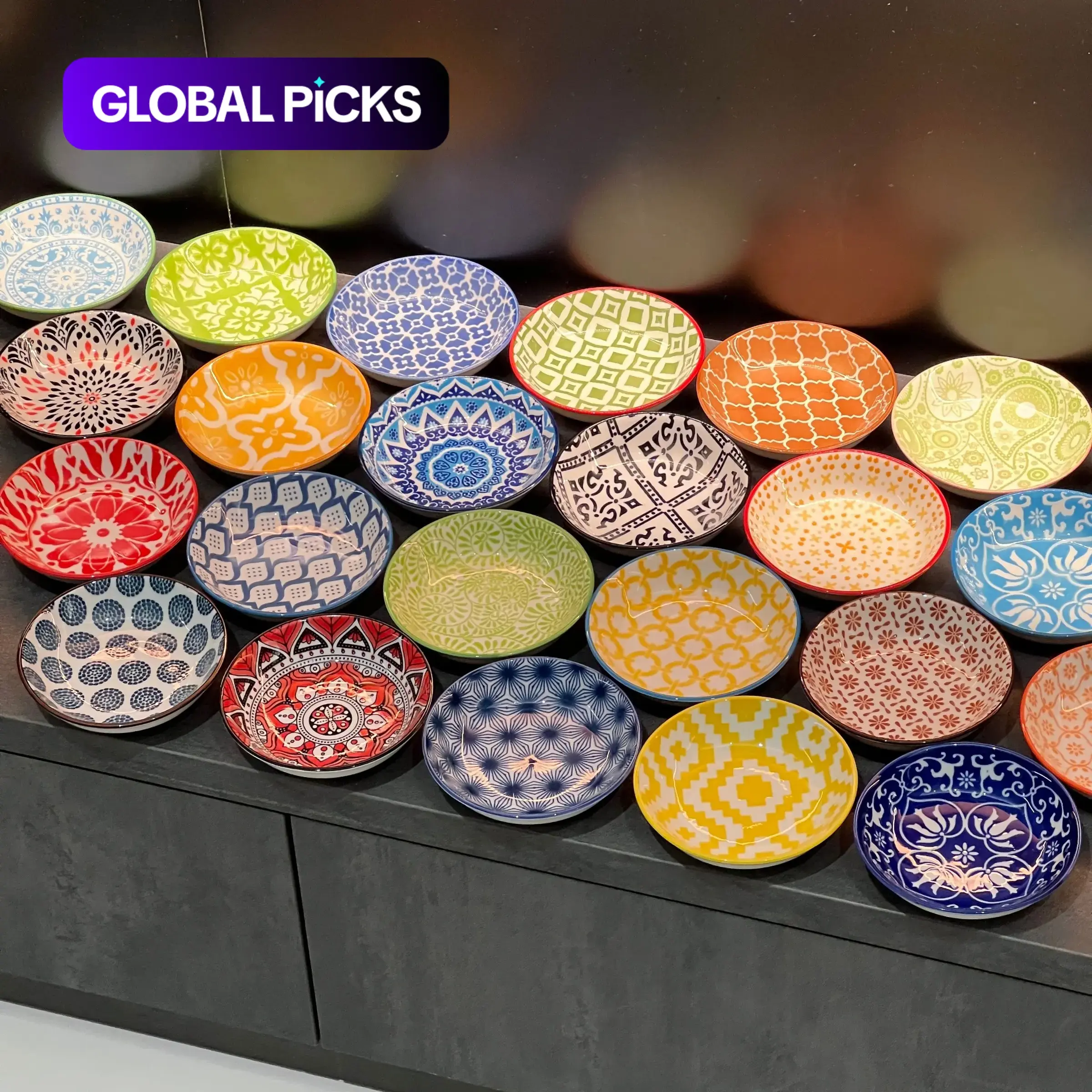 Random Color Boho Style Ceramic Sauce Dish, 4 Counts/8 Counts/12 Counts Modern Casual Sauce Dish, Household Serving Sauce Dish for Home Kitchen Restaurant, Dinnerware, Ceramic Plate