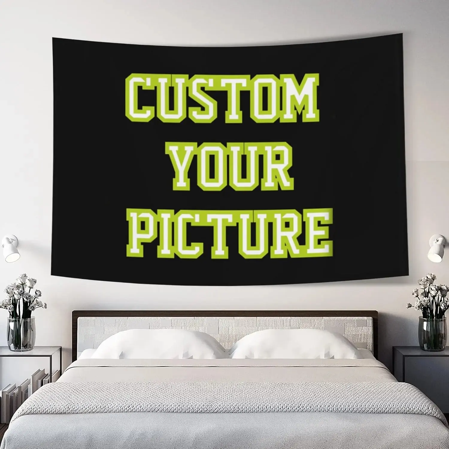JINJUREN Custom Tapestry Upload Images Personalized Custom Tapestry Customized Backdrop Banner Print Any of Your Design Photo/Text/Logo bedroom living room tapestry,sohochic