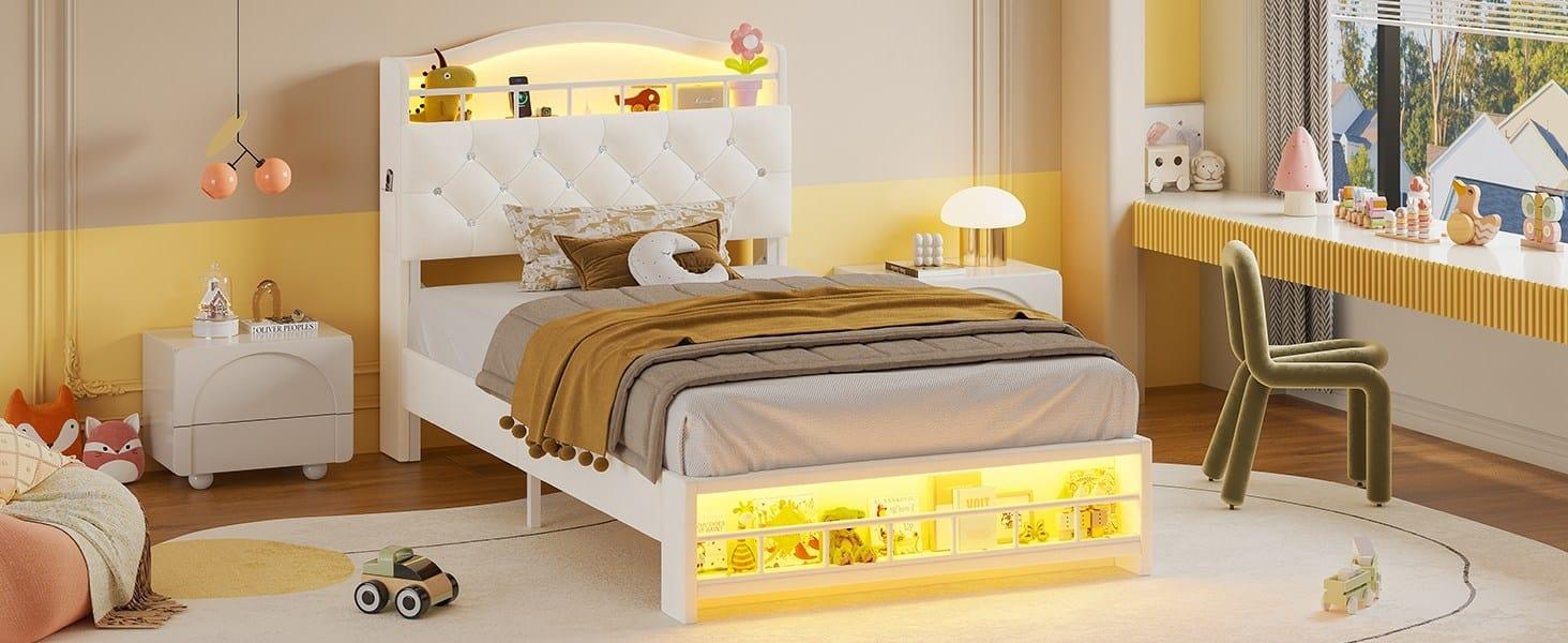 Sikaic Twin Princess Velvet Upholstered Bed Frame Beige Headboard Unique Bedroom Furniture Kids Furniture Bedroom Sikaic Twin Princess Velvet Upholstered Bed Frame Beige Headboard Unique Bedroom Furniture Kids Furniture Bedroom