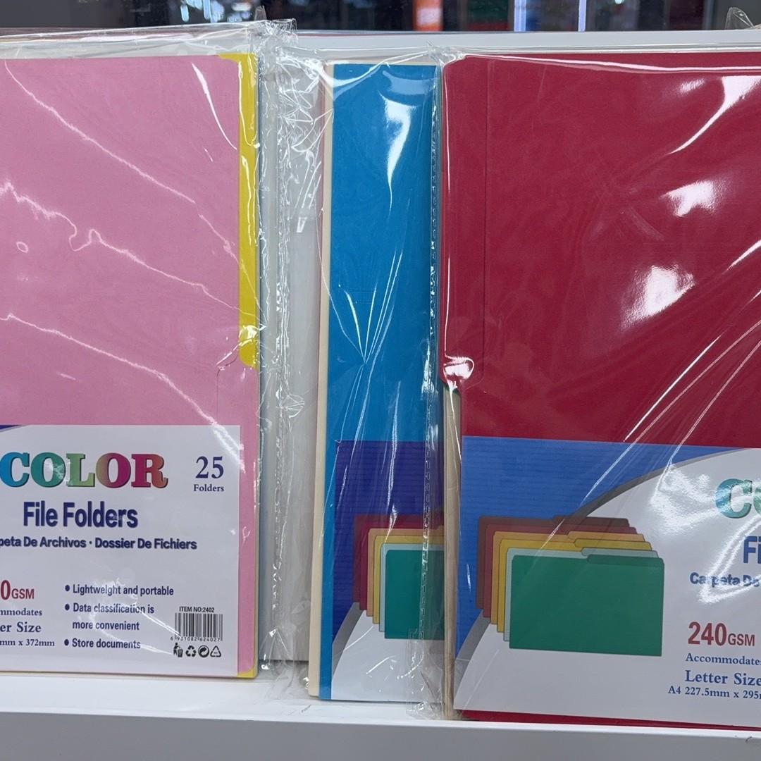 Colored Manila File Folders, Office Supplies, Simple Classification Index Folders, A4 Size, Custom Samples Accepted, Organize Documents Efficiently