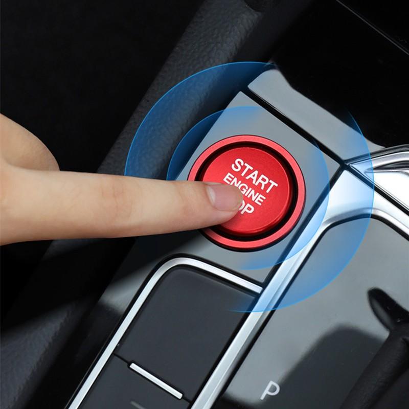 2-Piece Car Interior Accessories Set, Engine Start/stop Button Decoration Ring, Cover for Volkswagen New Passat B8 Tiguan CC Modification