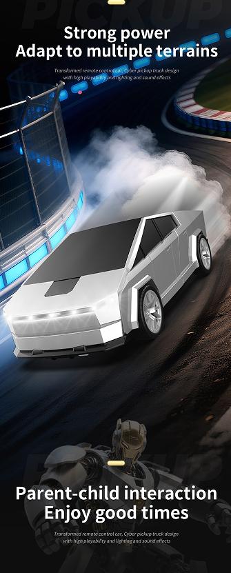 Cool Remote Control Transformable Car, Tesla Model S Replica, One Button Transformation, Rechargeable Battery, Gift Box Included