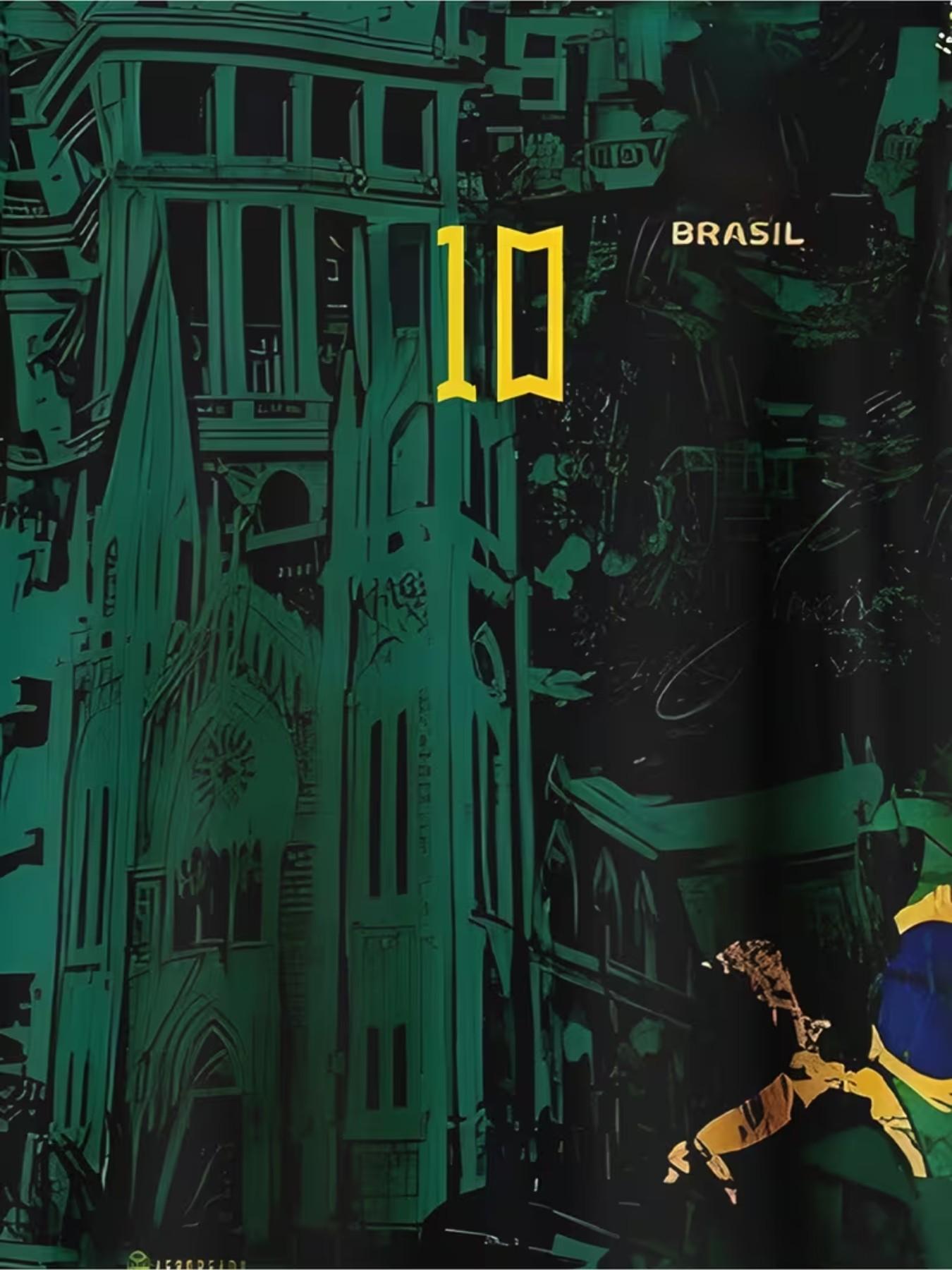 Men's Size 10 Brazilian Digital Print T-Shirt, Stylish Graphic Tee for Men, Comfortable Casual Wear, Perfect for Everyday Use