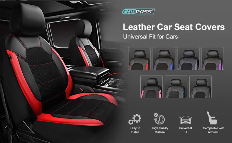 CAR PASS 2/5 seats Universal Leather Two Front Seat Covers,Sport seat Covers fits Most Cars, SUVs, Trucks, and Vans Airbag Compatible CAR PASS 2/5 seats Universal Leather Two Front Seat Covers,Sport seat Covers fits Most Cars, SUVs, Trucks, and Vans Airbag Compatible