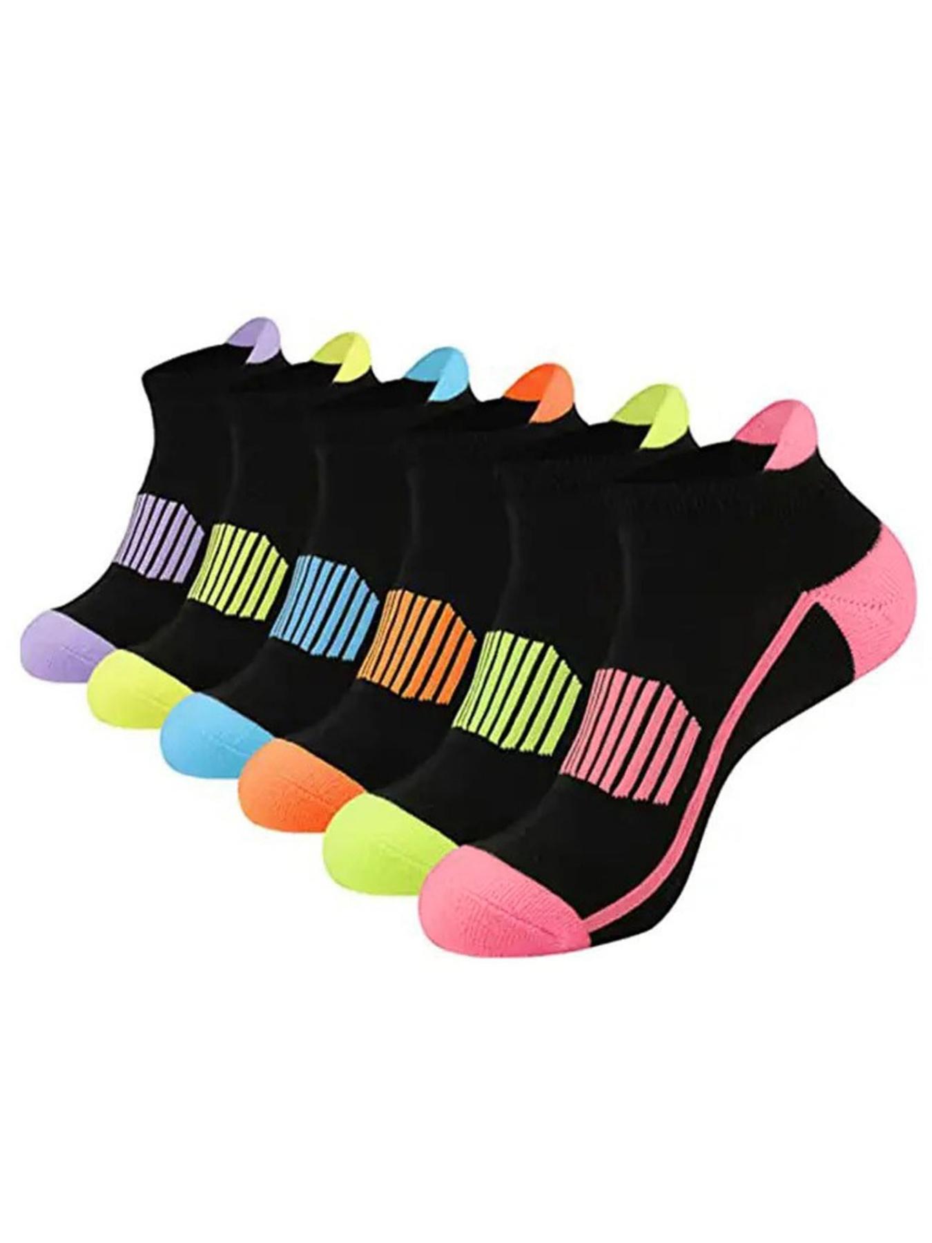 Women's Colorblock & Striped Print Ankle Socks, Casual Comfortable Breathable Socks for Daily Wear, Multipack Sock Packs Knit Socks for All Seasons