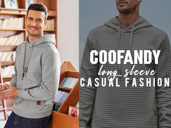 COOFANDY Mens Hooded Sweatshirt Casual Long Sleeve Drawstring Waffle Knit Pullover Hoodies LIVE  Clothes