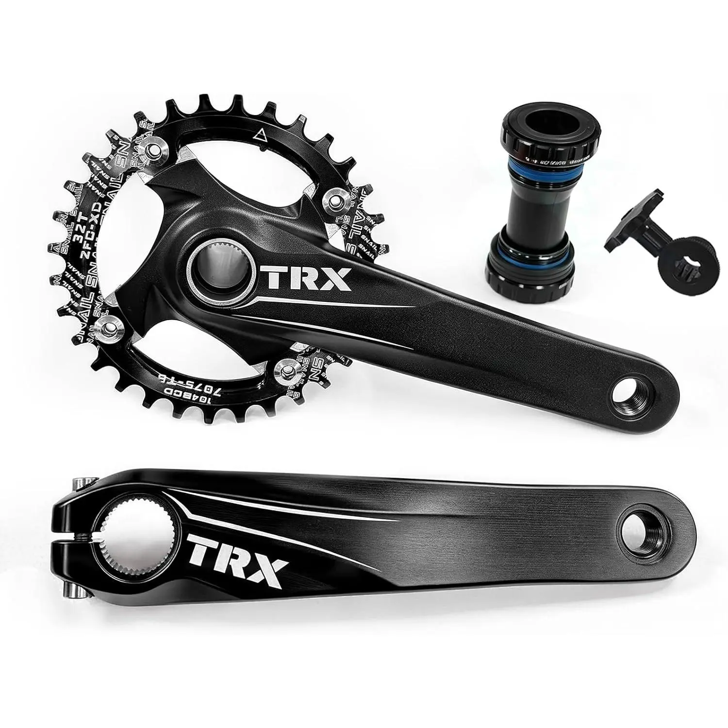 104 BCD 30-42T Mountain  Crankset Hollow Integrated 170mm | Crank Set  Alloy  MTB Crankset with Narrow Wide  Chainring and Threaded Bottom Bracket 4  (Black/Red)