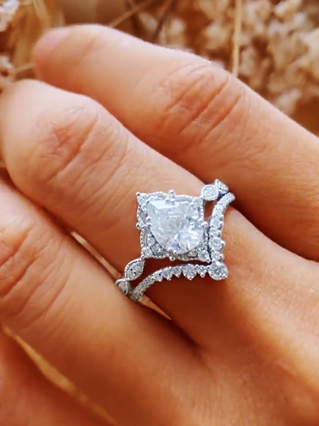 Women's 925 Silver Ring Set, Elegant Floral Design, Artificial Zircon Inlay, Casual Jewelry Gift Box, Engagement Wedding Rings, All Season Wear