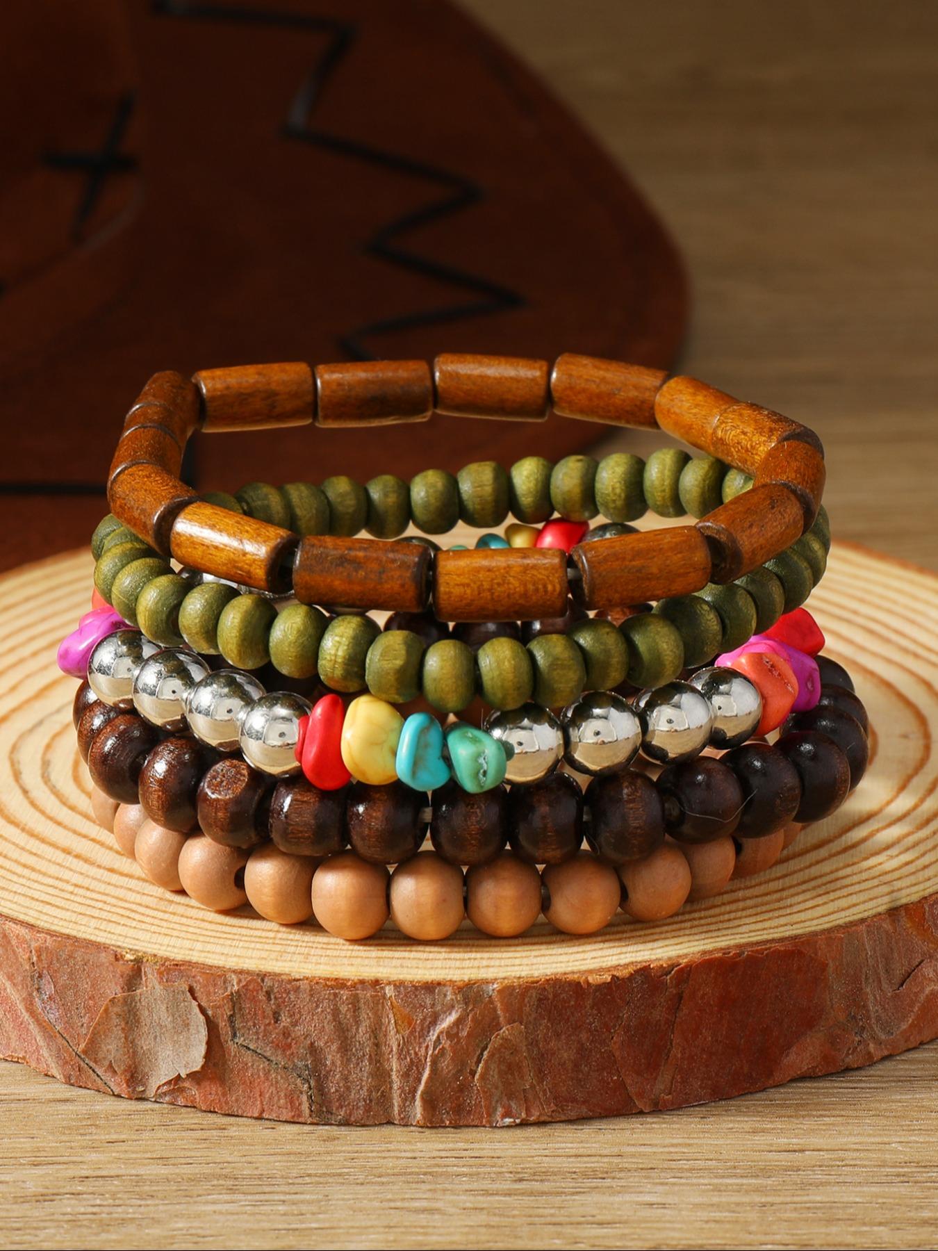 Women's Beaded Elastic String Bracelet Set, Multicolor Stackable Handwear for Daily Wear, Friendship Gift Idea, New Year Present