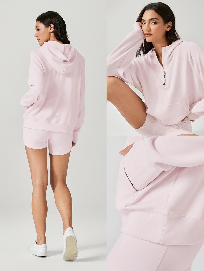 GLOWMODE Modal Silk Touch Half-Zip Hoodie Fall